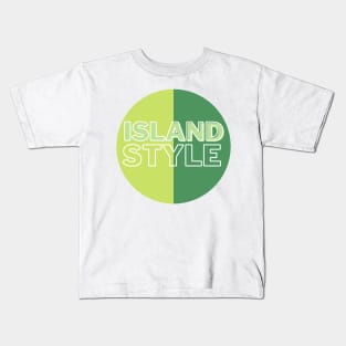 island style hawaii light green tricolor circle Kids T-Shirt